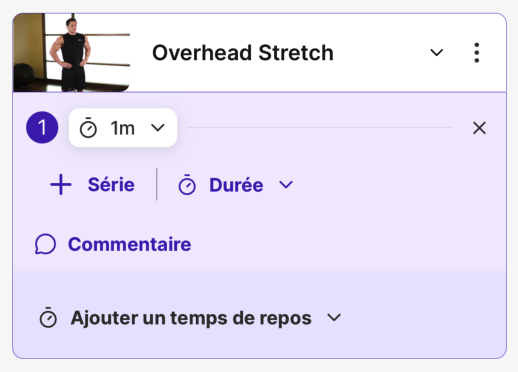 Warm-up field in the Overload app